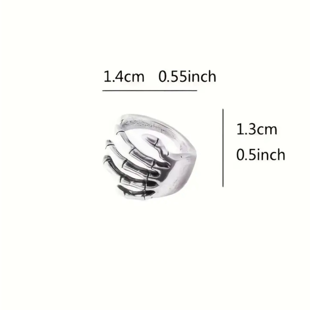 Sterling Silver Skeleton Hand Ear Cuff - Silver - Picture 4 of 7